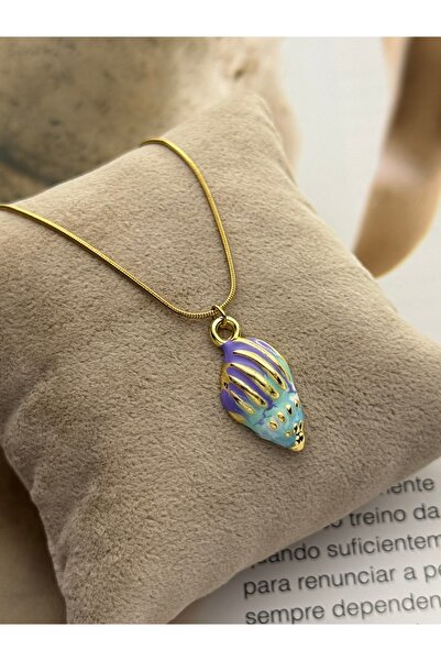 roshel Vip Series Gold Color Enamel Steel Necklace with Sea Shell Figure – Ta...
