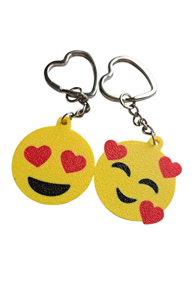 MITH SB TAKI 3D Printed Emoji Heart Keychain-Set of 2