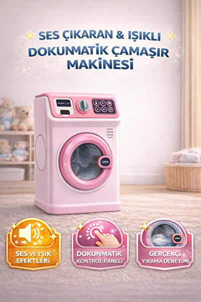 Magicway Işıklı Sesli Müzikli Büyük Oyuncak Çamaşır Makinası Evcilik ve Mutfa...