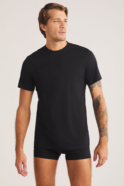 Kom Men'S, 100% Cotton, Crew Neck, 2-Pack Undershirts/T-Shirts (with Socks as...