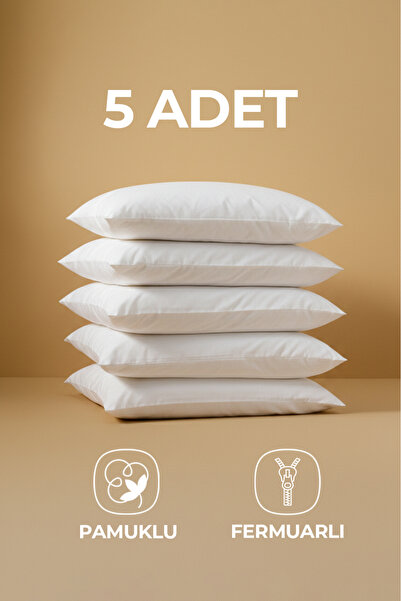 Morpheus Home 5-Pack Cotton Zippered Inner Pillow Cover White Color Inner Lin...