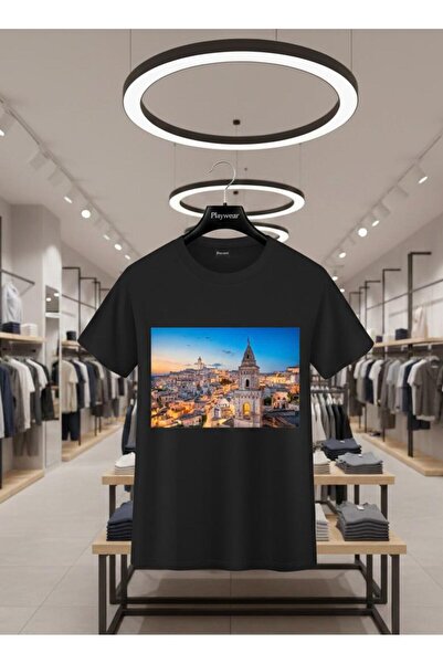 playwear تي شيرت PLAY WEAR للجنسين بقصة فضفاضة مطبوع عليه ITALY V15 برقبة دائرية