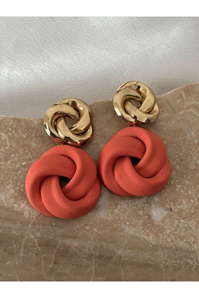 BIJUTERI Gold Detailed Knot Earrings