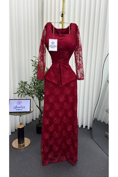 Bailsan dark red lace suit