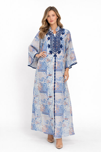 RONZA Women's embroidered jalabiya with butterfly sleeves