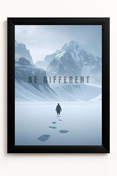 Koi Art Design Μαύρο πλαίσιο με ένα κομμάτι ζωγραφικής με θέμα τον πιγκουίνο,...