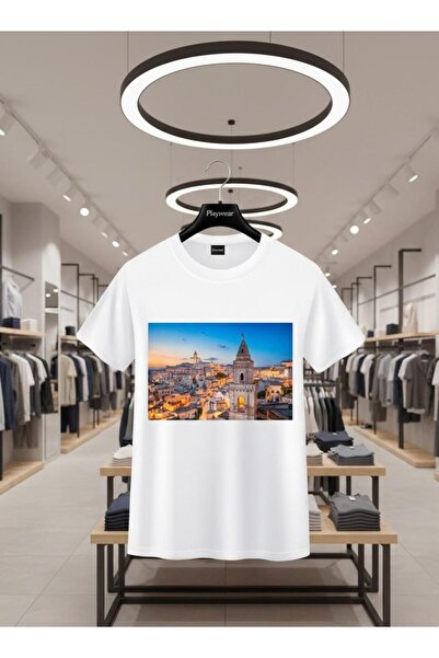 playwear تي شيرت PLAY WEAR للجنسين بقصة فضفاضة مطبوع عليه ITALY V15 برقبة دائرية