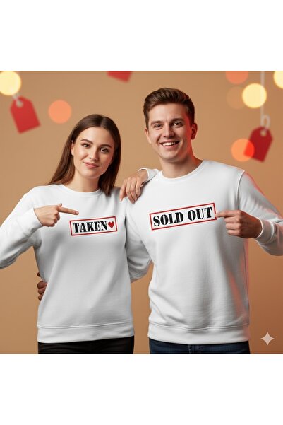 PERISENSE Dear Couple Combination Printed 2-Piece Cotton 3-Yarn Hoodless Over...