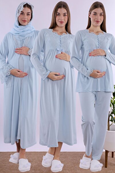 ByLohusa Blue Hijab Maternity Set