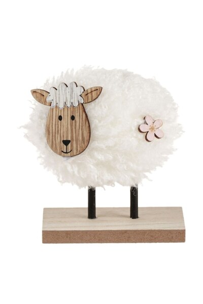 OEM Decorative Easter Sheep Figurine with White Faux Fur
