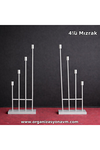 ORGANİZASYONAVM Mızrak şamdan elektrikli 4 lü