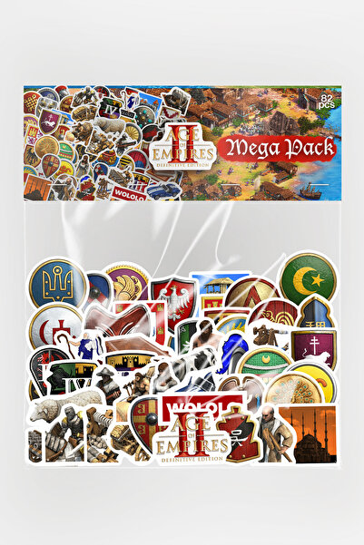 Baprile Age of Empires 2 İkonik 82 Parça Mega Sticker Paketi Yapışkanlı Kalit...