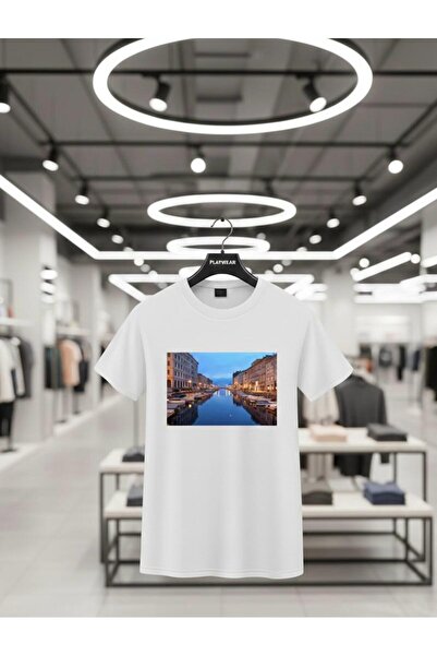 playwear تي شيرت PLAY WEAR للجنسين بقصة فضفاضة مطبوع عليه ITALY V23 برقبة دائرية