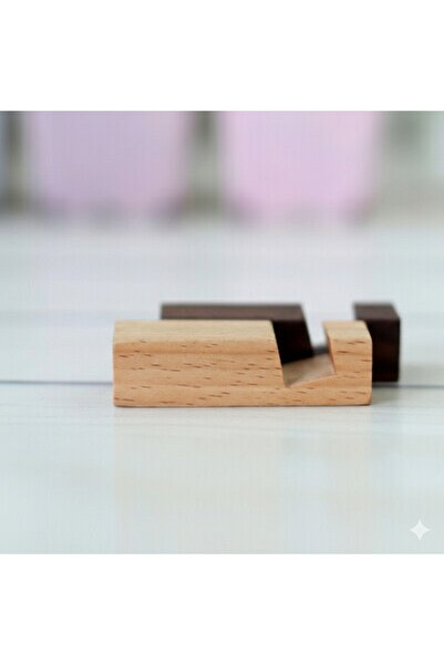 blanch Doğal Ahşap Telefon Tutucu Stand – El Yapımı Masaüstü Telefon Standı