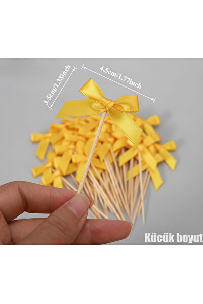 Massaltay 20 Pieces of Ribbon Bow Cake Decorations – Satin Ribbon, Cake and C...