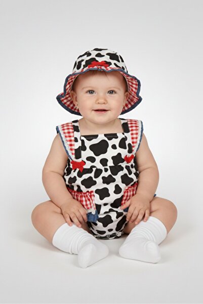Baby Starters Toddlers Girl 2 Piece Animal Print Romper And Hat, Multicolor