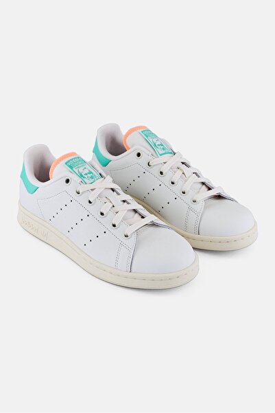 adidas حذاء رياضي للأطفال من ستان سميث برباط، أبيض