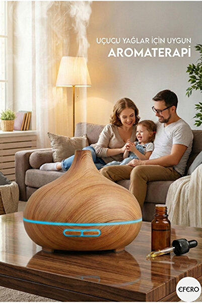 efero Oda Hava Nemlendirici - 7 Renk LED Işıklı Buhar Makinesi Aroma Difüzörü...
