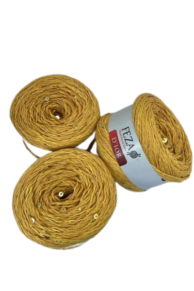 FEZA GROUP Νήμα για πλέξιμο στο χέρι Dior Fancy με πούλιες, 100 γρ., 310 μ. (...