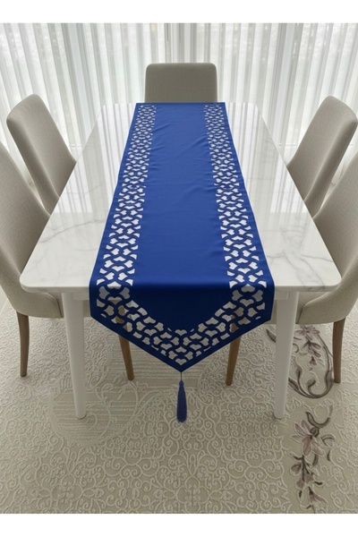 MİNOZA Amoris Model Velvet Fabric Tulle Detailed Tasseled Decorative Tableclo...