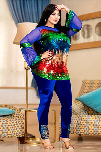 AsrymShop ترنج قطيفة مخمل خفيفة بكم ازرق