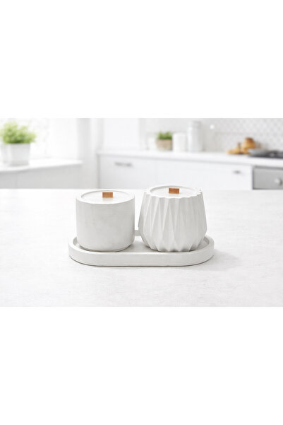 İpek Viola Home Kilden Dekoratif Kokulu Mum 3’lü Set Çıra Fitilli Tabaklı El ...