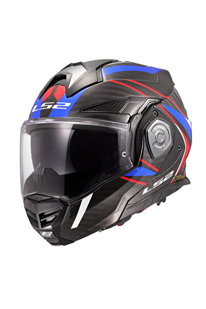 LS2 Advant X Karbon Future II Beyaz-Mavi Motosiklet Kaskı