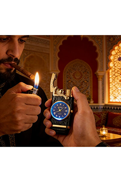 Generic Dual-Function Watch Lighter: Sensitive Ignition, Windproof Cigar Flame