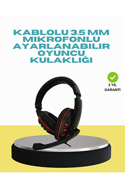 Kanonik Education Red Light Gaming Headset Wired Professional with Microphone