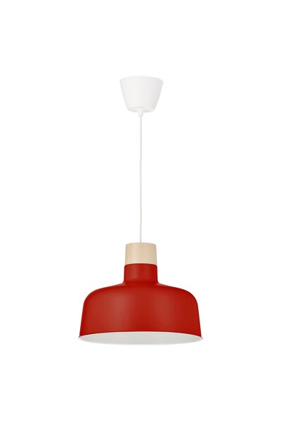 Generic Pendant lamp, red/birch, 36 cm