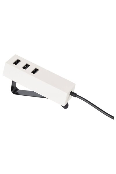 Generic USB charger with clamp, white