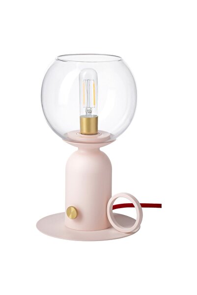 Generic مصباح طاولة، ضوء قابل للتعتيم وردي/أحمر، 24 سم