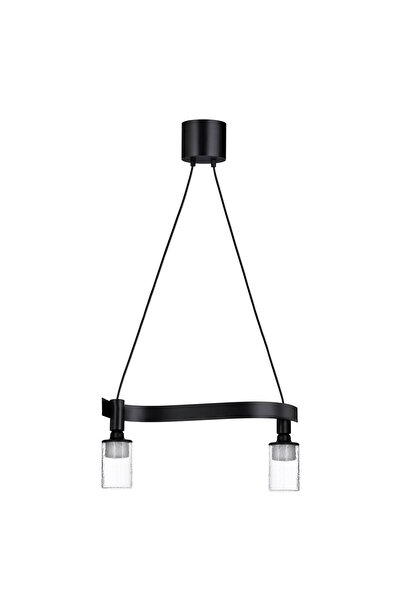 Generic Pendant lamp with light bulb, wave shaped black/tube-shaped patterned