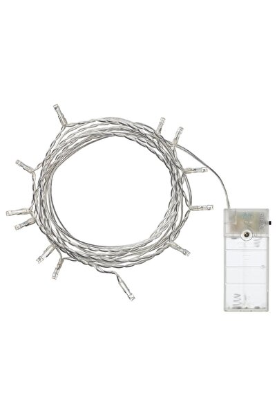 Generic LED lighting chain with 12 lights, indoor/battery-operated silver-colour