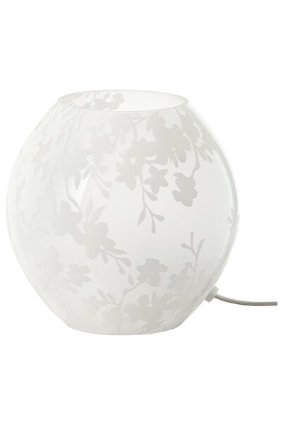Generic مصباح طاولة، أبيض بنقشة أزهار الكرز، 18 سم