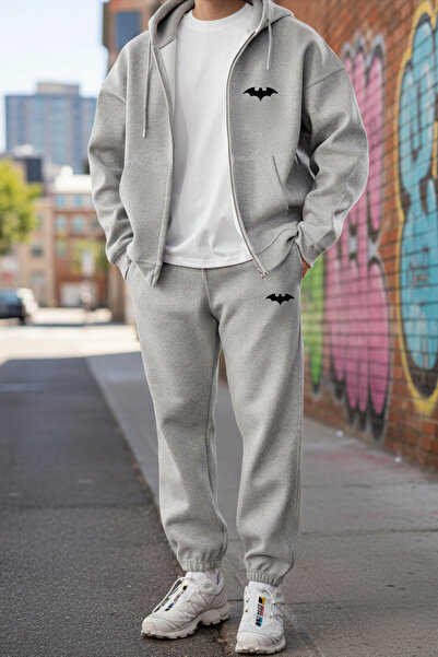 EFFRENATU Night Wing Men's Hooded Zipper Tracksuit Set – Street Style