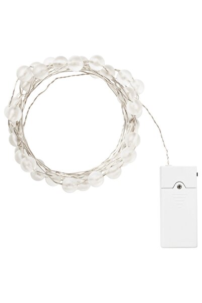Generic LED lighting chain with 40 lights, indoor/battery-operated silver-colour