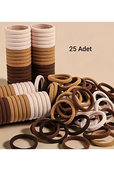 MutluBiDünya 25 Adet Kahverengi Tonlar Havlu Lastik Toka Çap 6 Cm