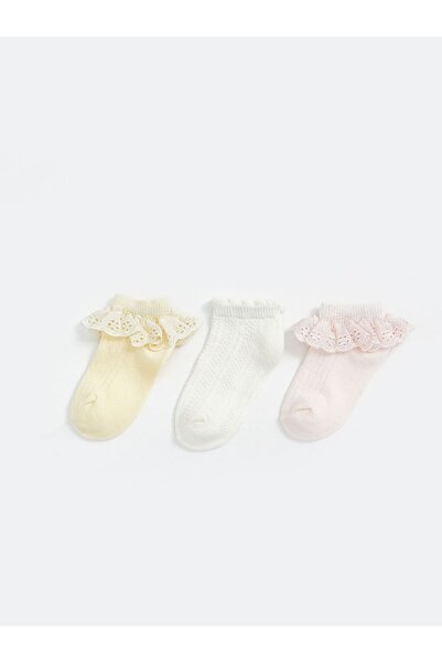 LC Waikiki Basic Baby Girl Booties Socks 3-Pack