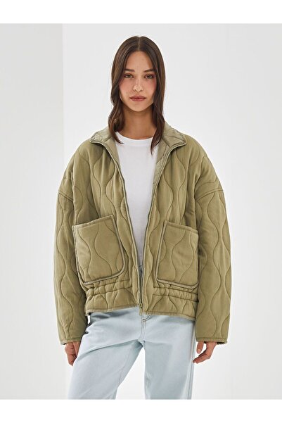 LC Waikiki Stand Collar Quilted Oversize Women's Puffer Coat