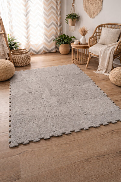 BEYDEX 6 adet 50x50 ölçüünde peluş halı yapboz halı puzzle halı