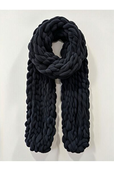 BS3CRAFTS.CO PUFFY.CO El Yapımı Kalın Örgü Kadife Atkı - Yumuşacık Puffy İplik