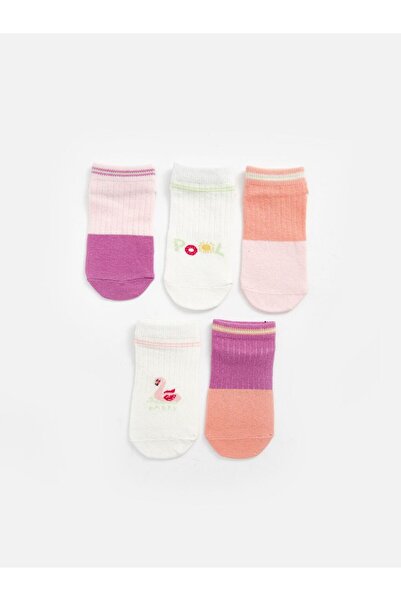 LC Waikiki Printed Baby Girl Booties Socks Pack of 5