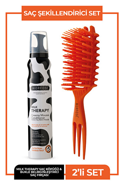 Morfose Milk Therapy Saç Köpüğü 200 ml+Bukle Belirginleştici Turuncu Saç Fırçası