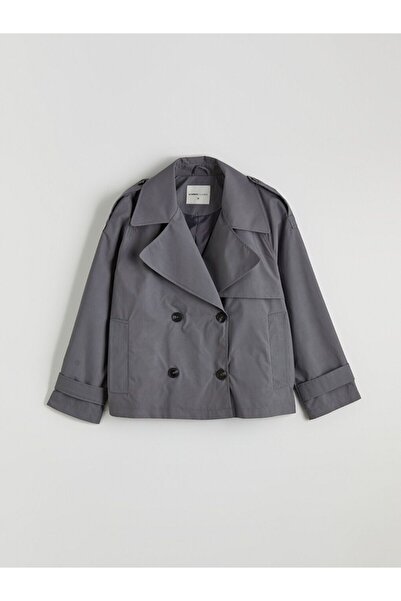 LC Waikiki Double Breasted Collar Oversize Women's Trench Coat