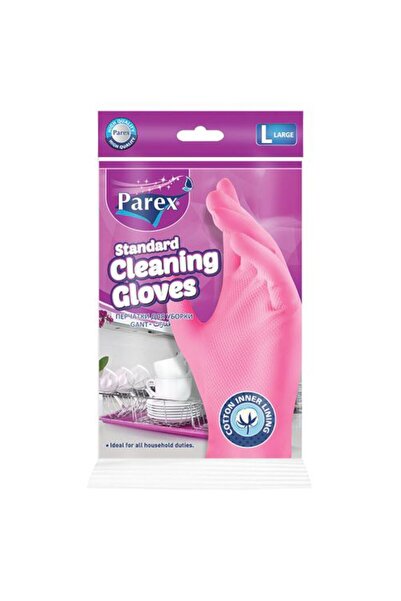 Parex Set of 4 x Standard Cleaning Gloves, with Cotton, Size L