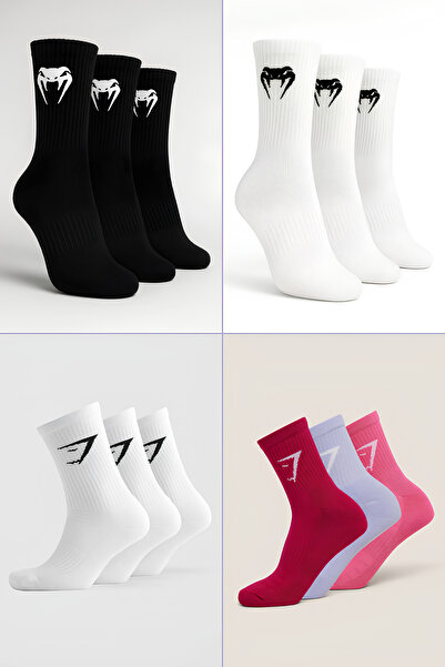 Stylovi 4X3 12 Pairs Gymshark & Venum Socks Pack - Ultra Comfortable Stretchy...