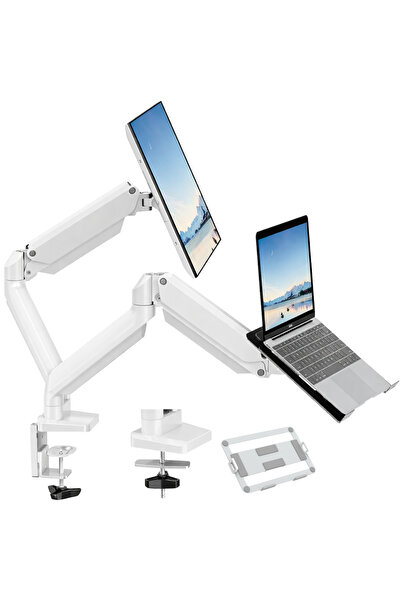 Qova Double Monitor Stand, for Office, Multifunctional with Adjustable Double...