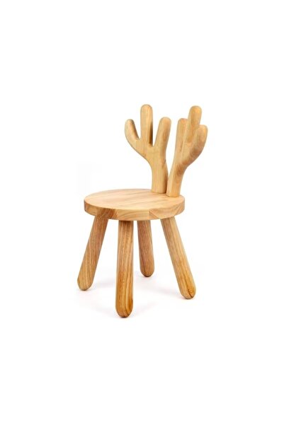 Mtanvxay كرسي أطفال خشبي صلب على شكل حيوان، مناسب للأطفال الصغار لتناول الطعا...