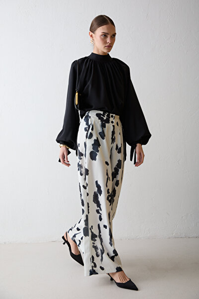 Melike Tatar Desenli Pantolonlu Takım 32-2684